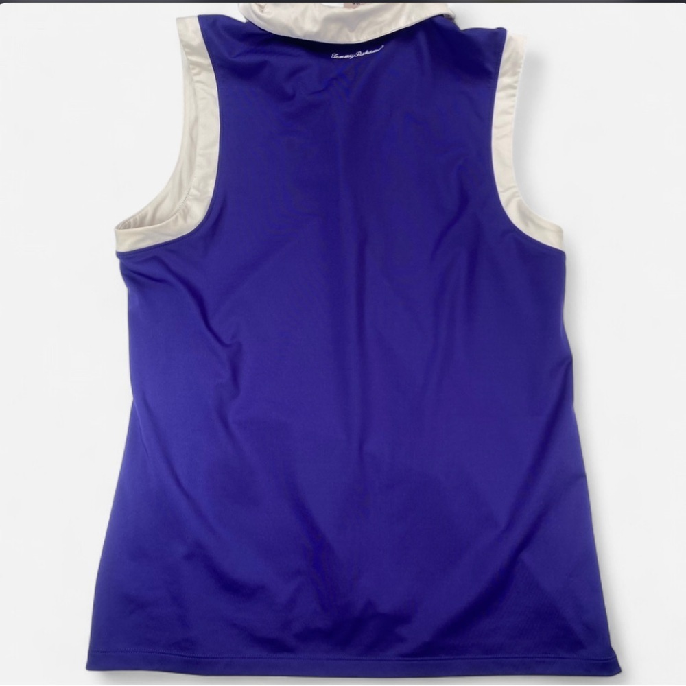 Tommy Bahama Women's Sleeveless Golf Top Blue with White Collar Size XL - Picture 2 of 7